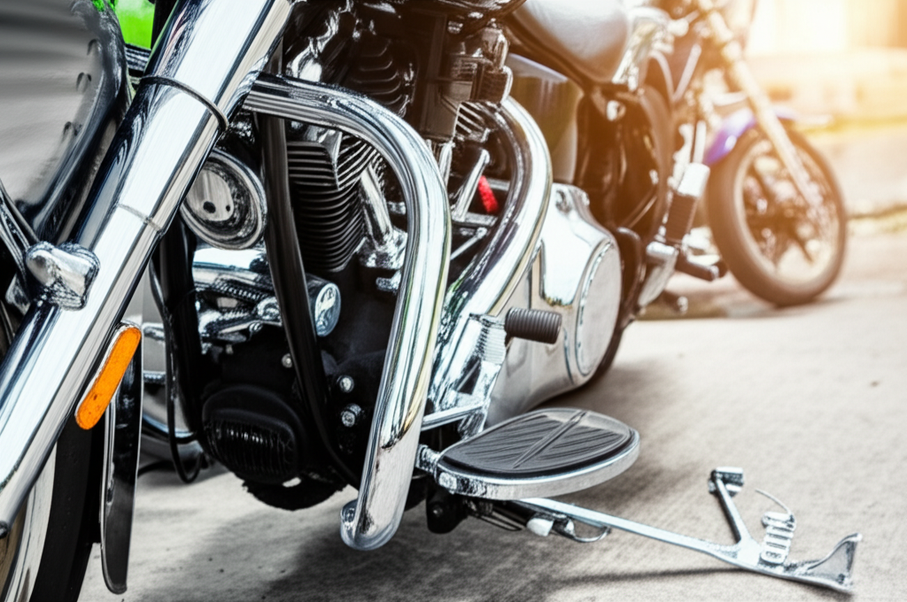 Motorcycle chrome detailing