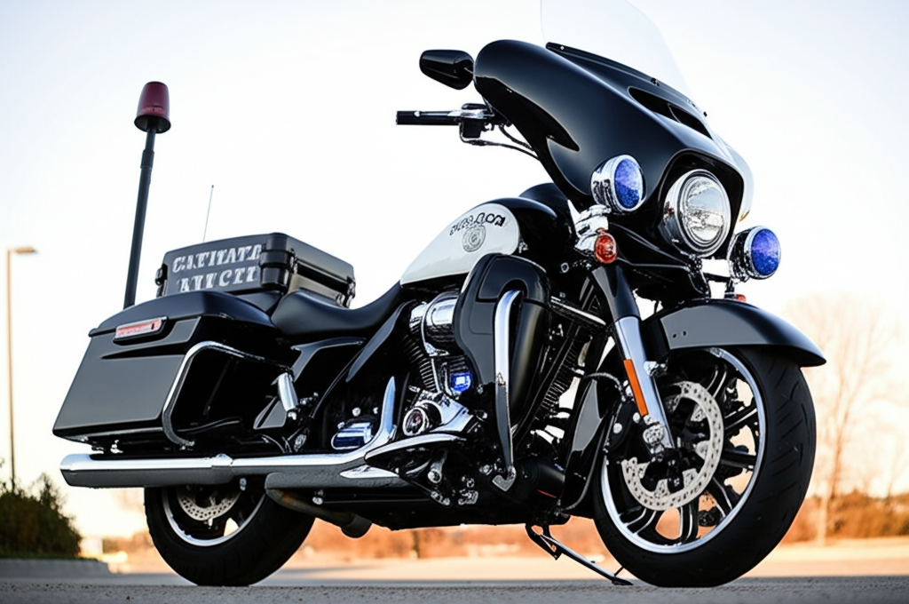Police motorcycle detailing