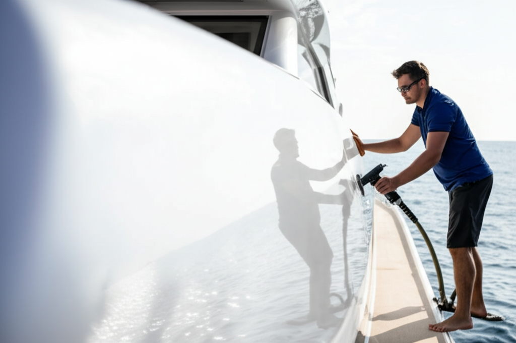 Luxury yacht detailing